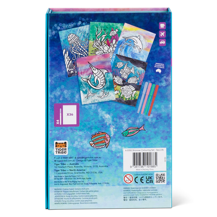 Tiger Tribe Shimmer Colouring Set – Sea Life