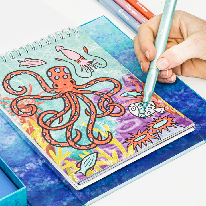 Tiger Tribe Shimmer Colouring Set – Sea Life
