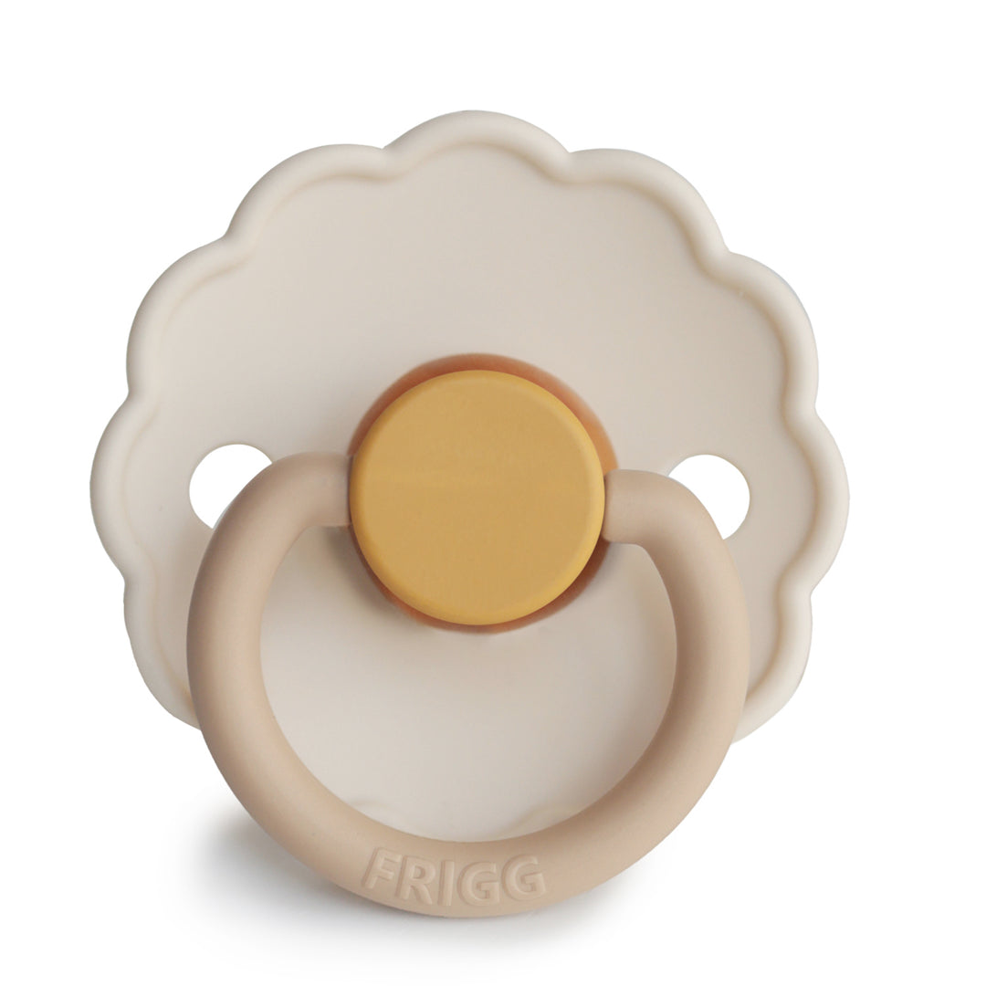 FRIGG Daisy Colourblock Round Latex Pacifier – Chamomile
