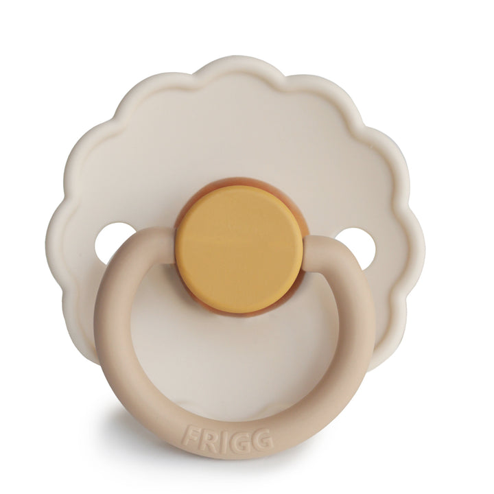 FRIGG Daisy Colourblock Round Latex Pacifier – Chamomile