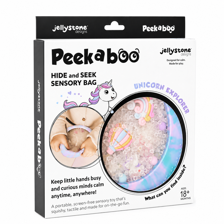 Jellystone™ Designs Peekaboo Hide &amp; Seek Sensory Bag – Unicorn Explorer