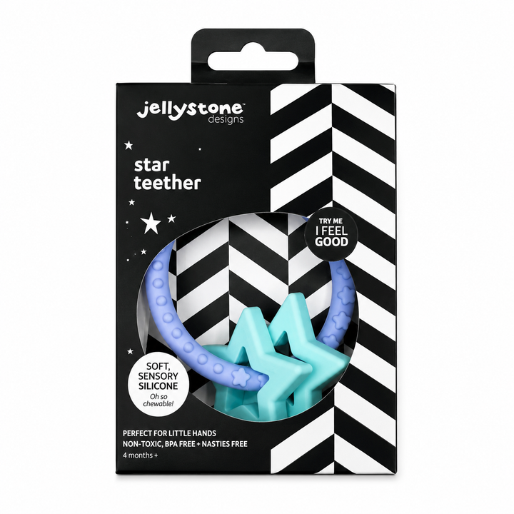 Jellystone™ Designs Sensory Silicone Star Teether – Soft Blue
