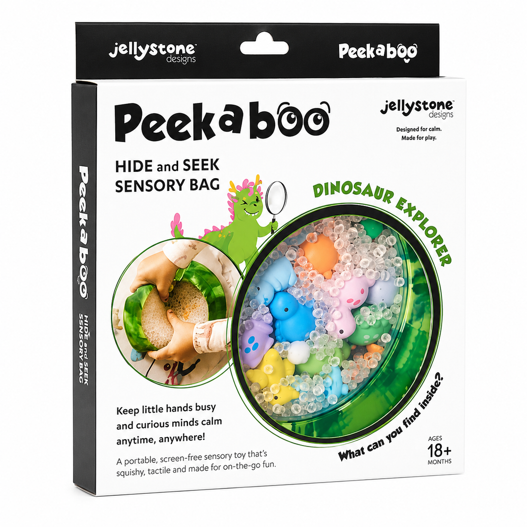 Jellystone™ Designs Peekaboo Hide &amp; Seek Sensory Bag – Dinosaur Explorer