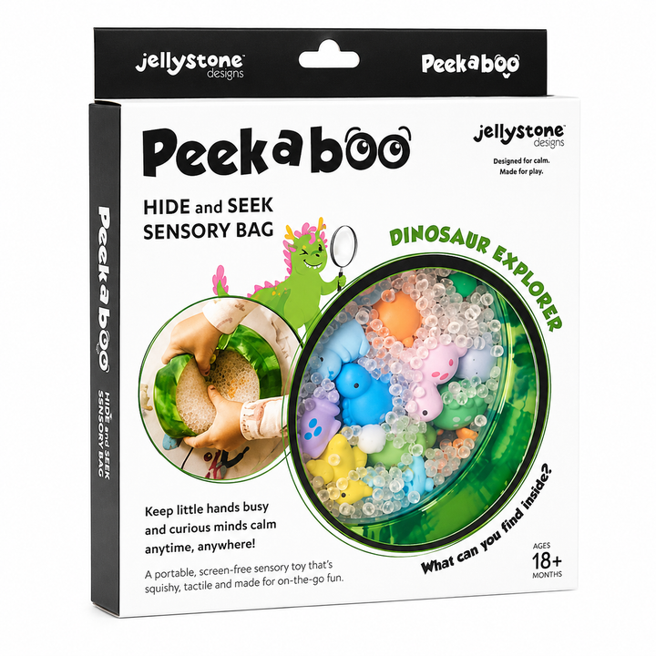 Jellystone™ Designs Peekaboo Hide &amp; Seek Sensory Bag – Dinosaur Explorer