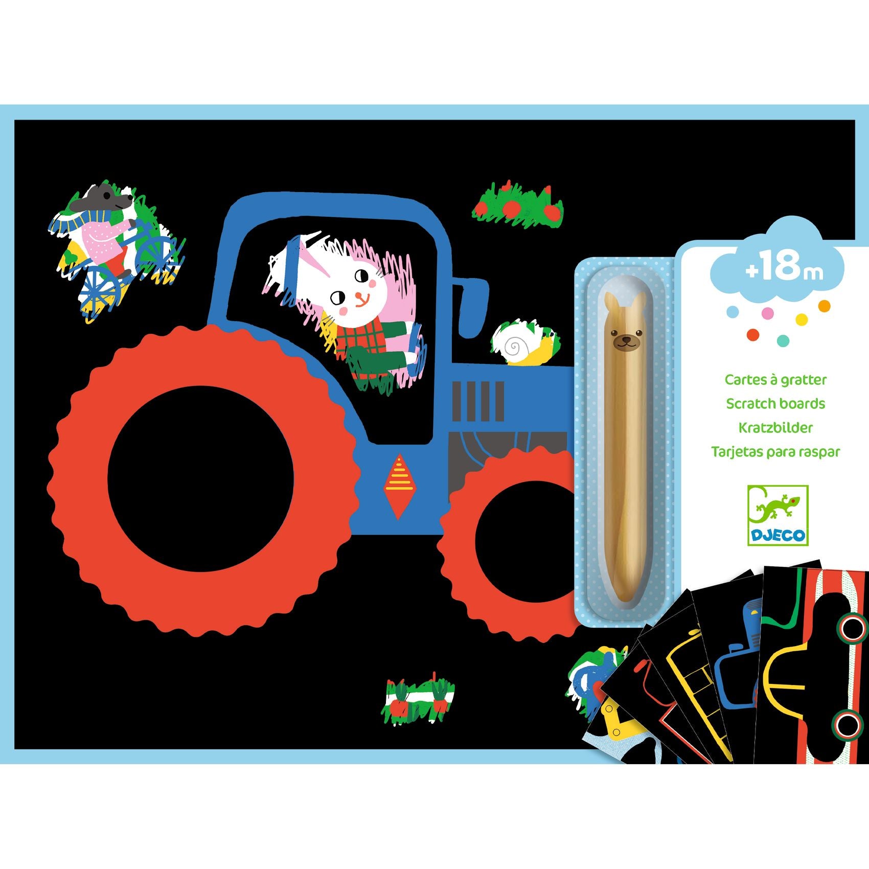 Djeco Scratch Boards – Learning about Vehicles