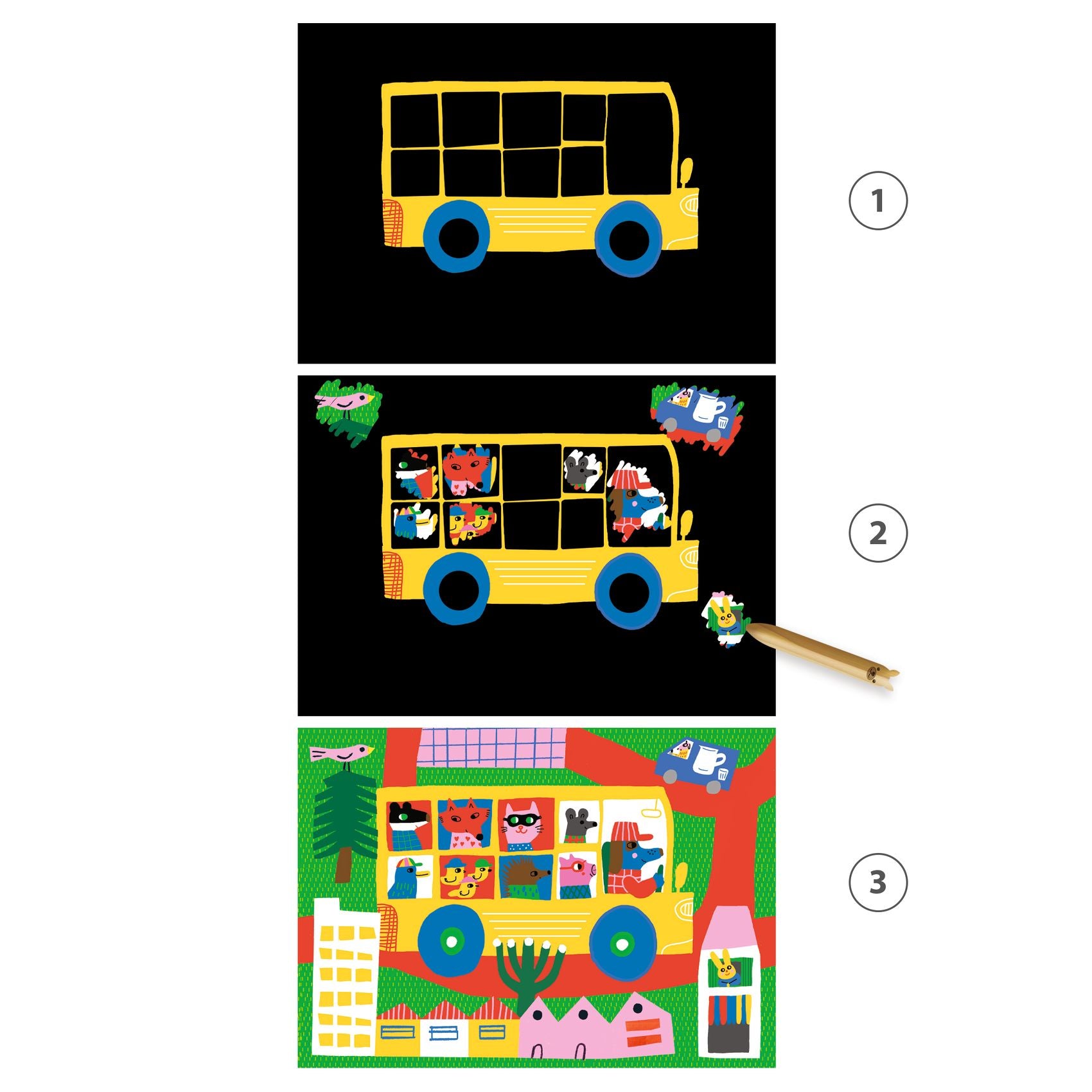 Djeco Scratch Boards – Learning about Vehicles