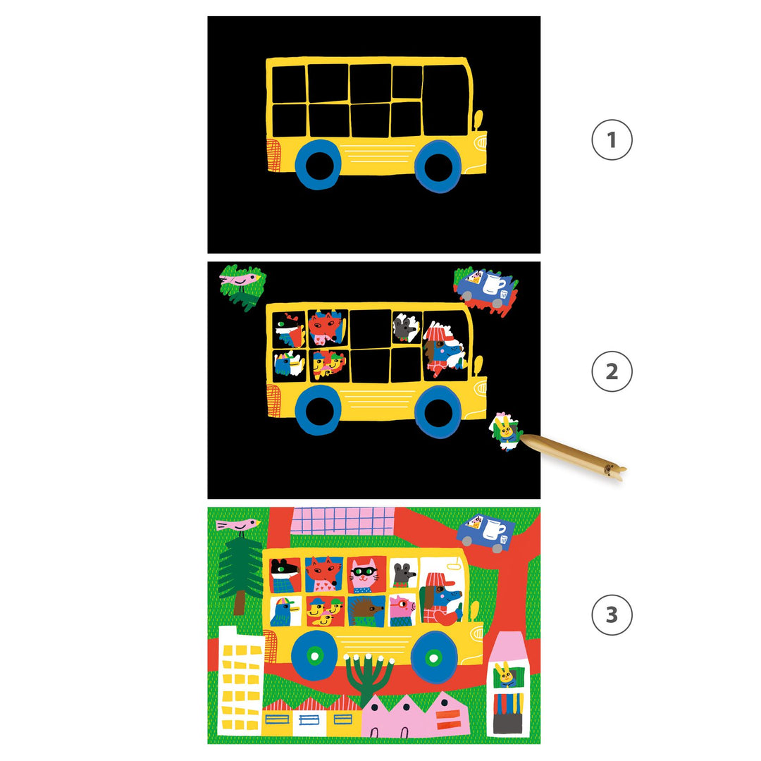 Djeco Scratch Boards – Learning about Vehicles