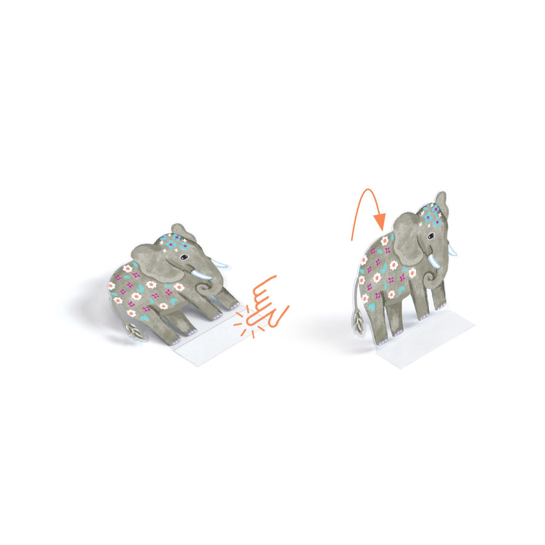 Djeco 3D Lift-Up Reusable Sticker Scenes – On Safari