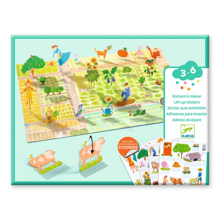 Djeco 3D Lift-Up Reusable Sticker Scenes – Farm