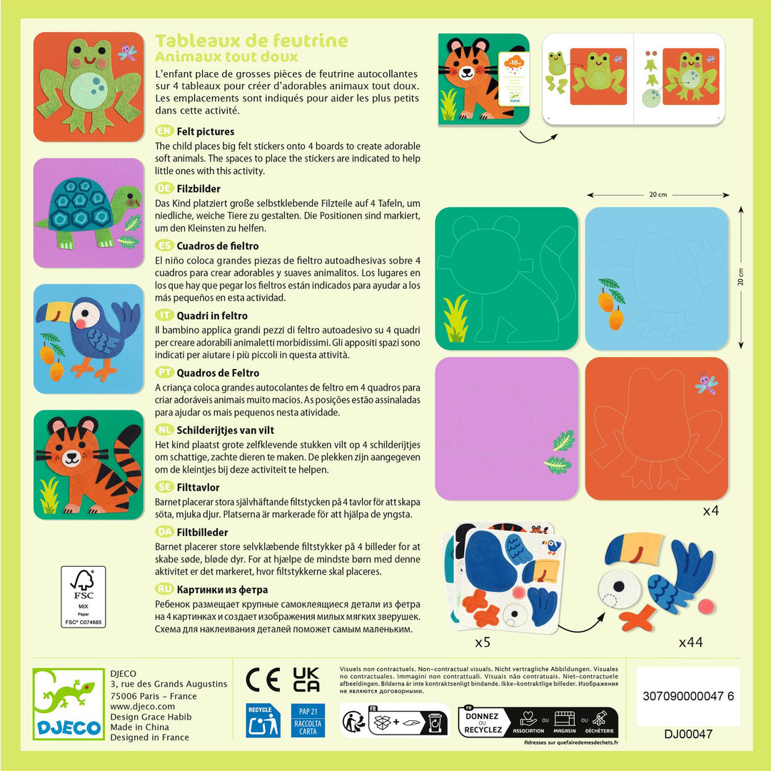 Djeco Felt Pictures – Soft Animals