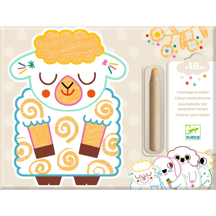 Djeco Magic Colour Reveal Set – Domestic Animals
