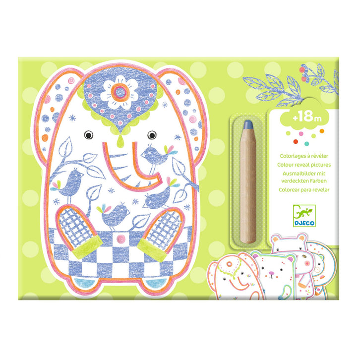 Djeco Magic Colour Reveal Set – Wild Animals