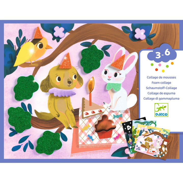 Djeco Foam Collage – Sparkling Parties