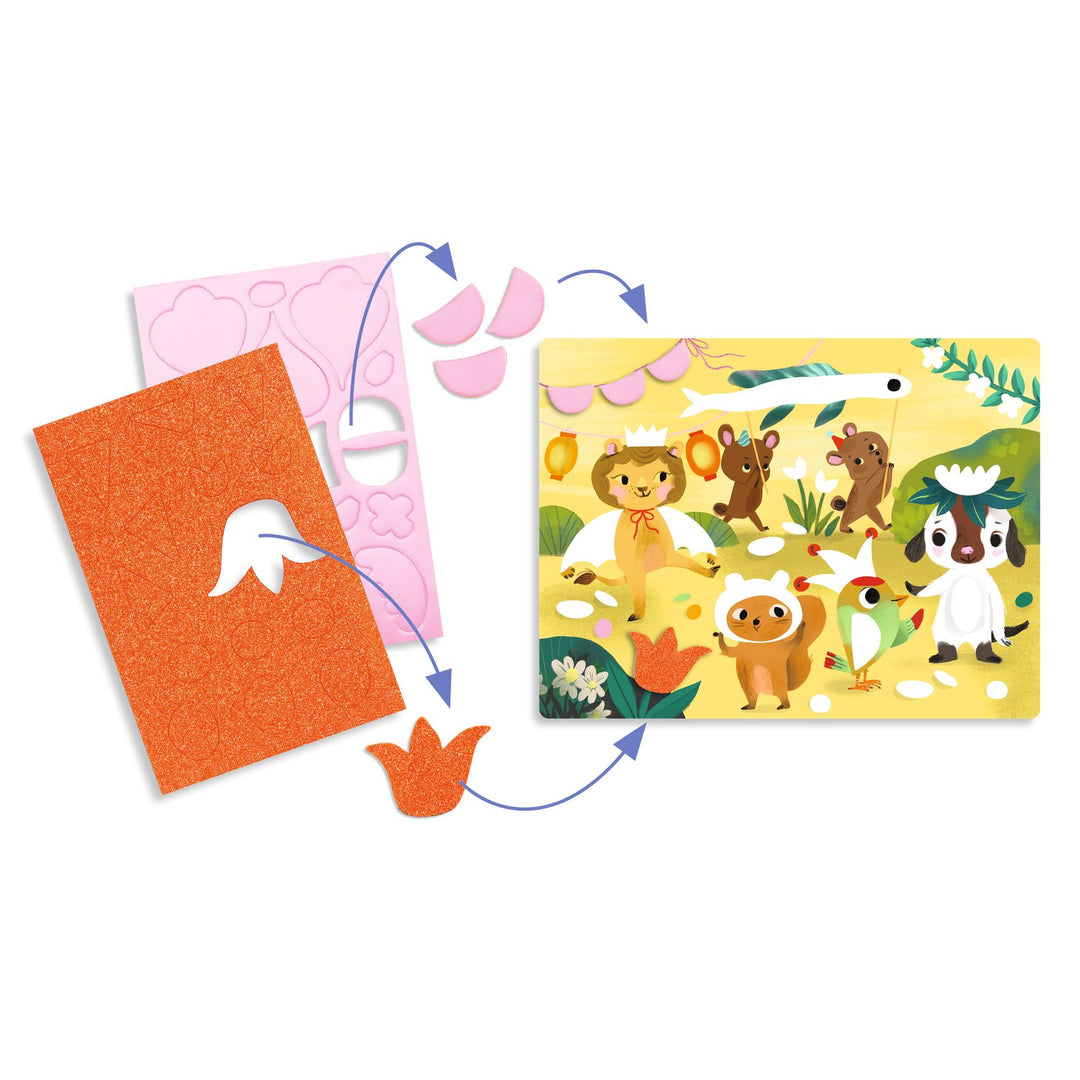 Djeco Foam Collage – Sparkling Parties