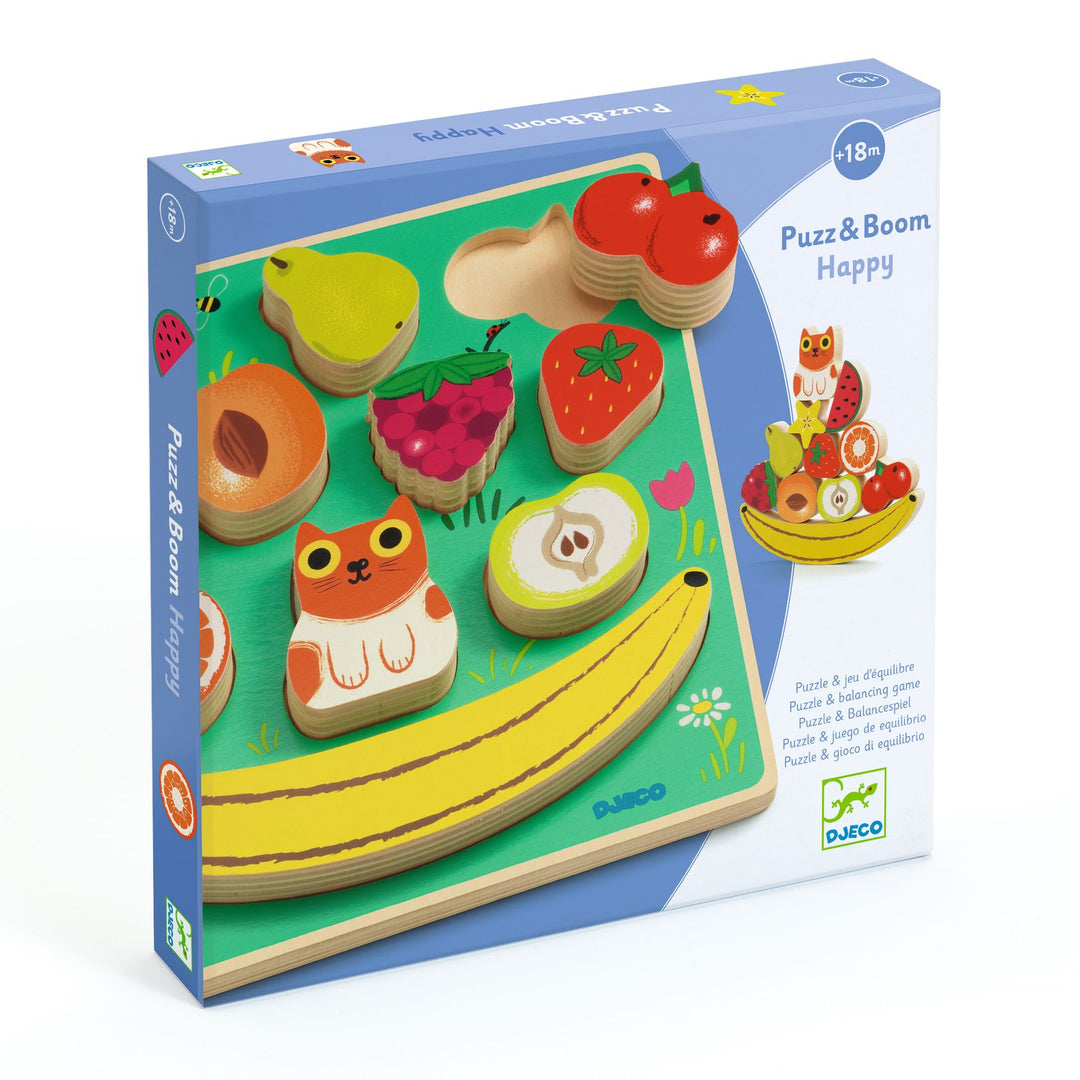Djeco Puzz &amp; Boom Balancing Wooden Puzzle – Happy