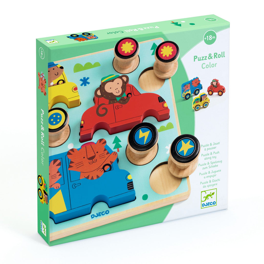 Djeco Puzz &amp; Roll Wooden Puzzle – Colour