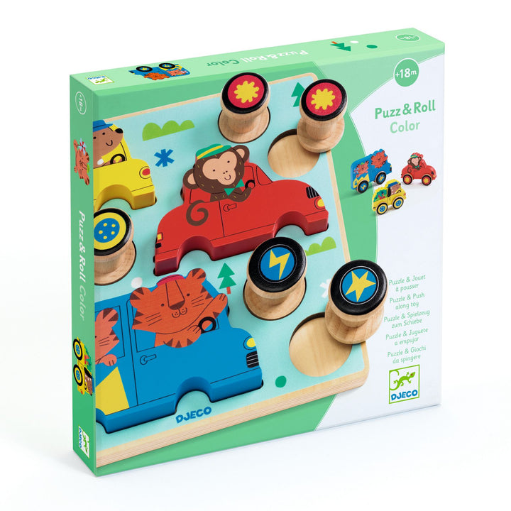 Djeco Puzz &amp; Roll Wooden Puzzle – Colour