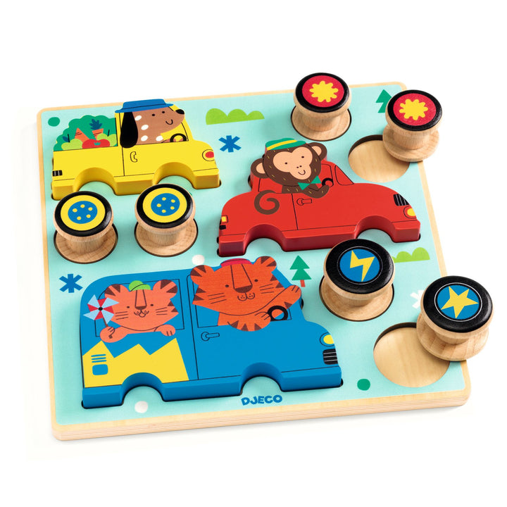 Djeco Puzz &amp; Roll Wooden Puzzle – Colour