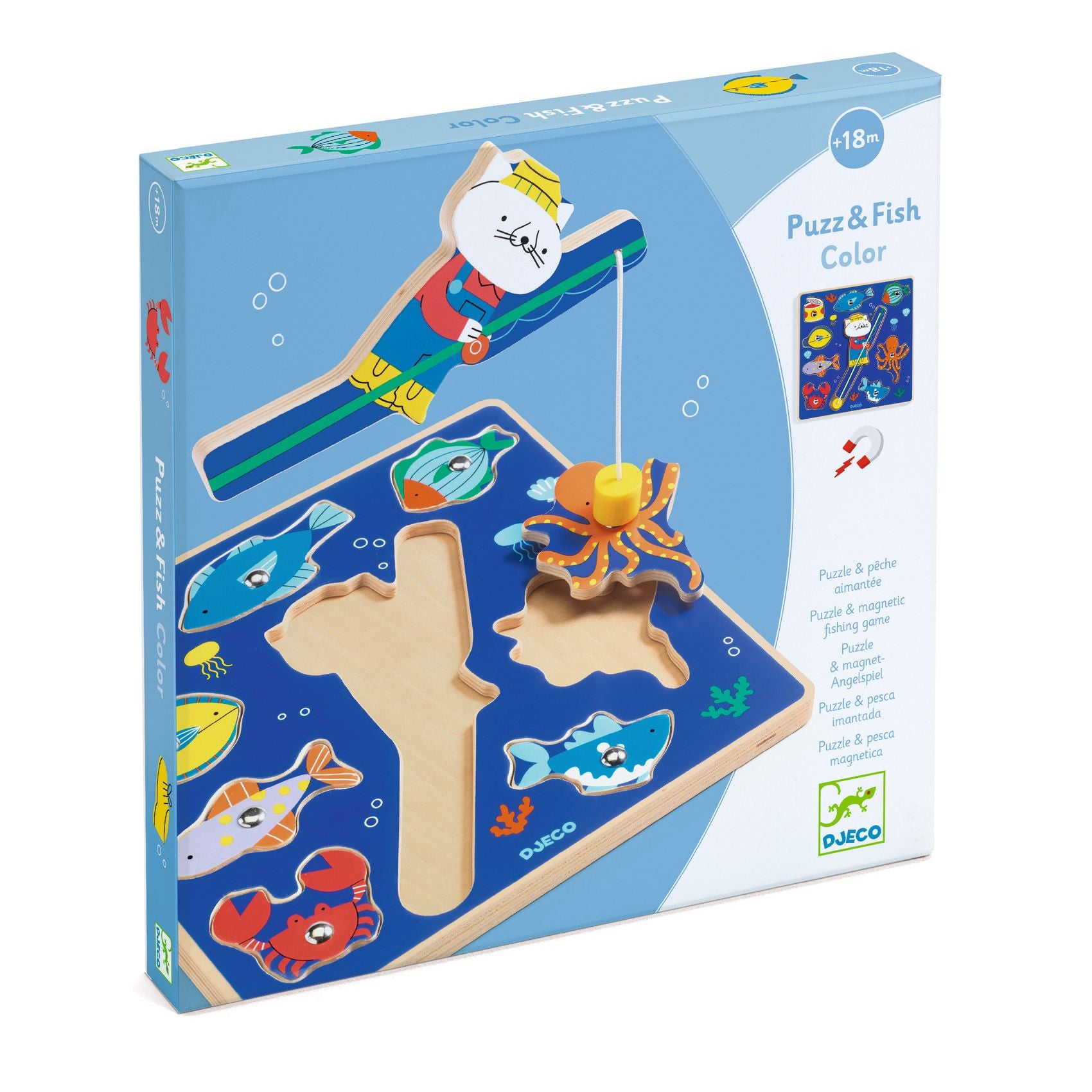 Djeco Puzz & Fish Wooden Puzzle – Colour