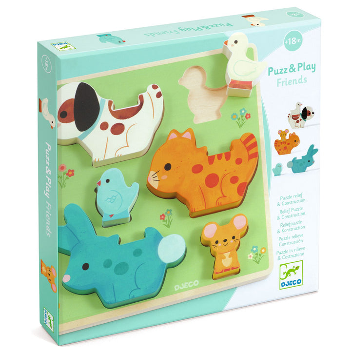 Djeco Puzz &amp; Play Wooden Puzzle – Friends