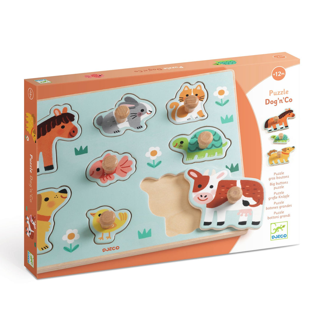 Djeco Wooden Big Peg Puzzle – Dog’n’Co