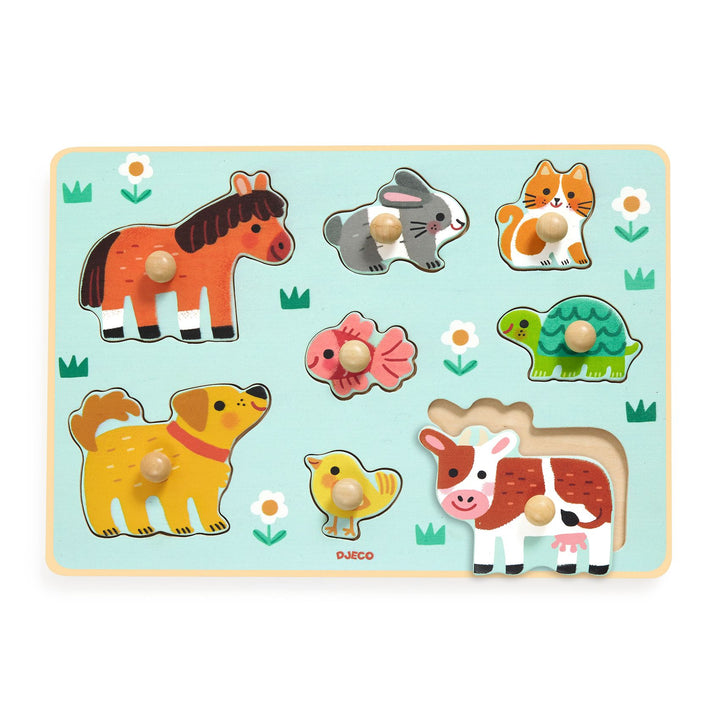 Djeco Wooden Big Peg Puzzle – Dog’n’Co