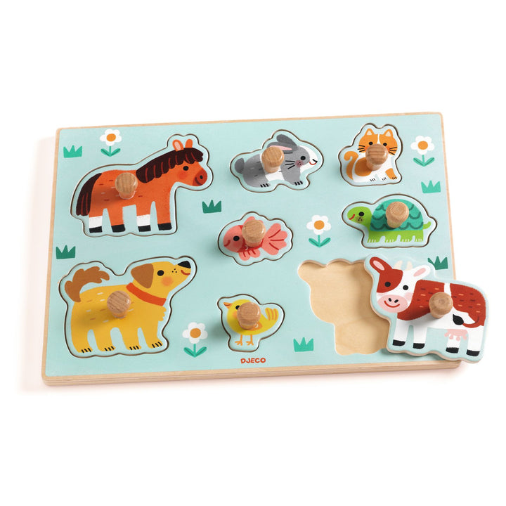 Djeco Wooden Big Peg Puzzle – Dog’n’Co