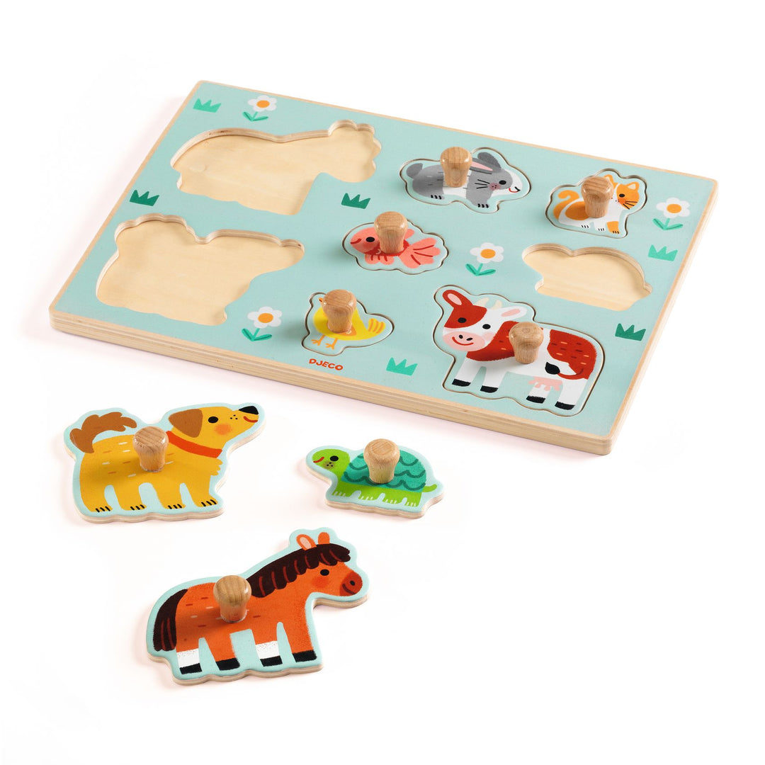 Djeco Wooden Big Peg Puzzle – Dog’n’Co