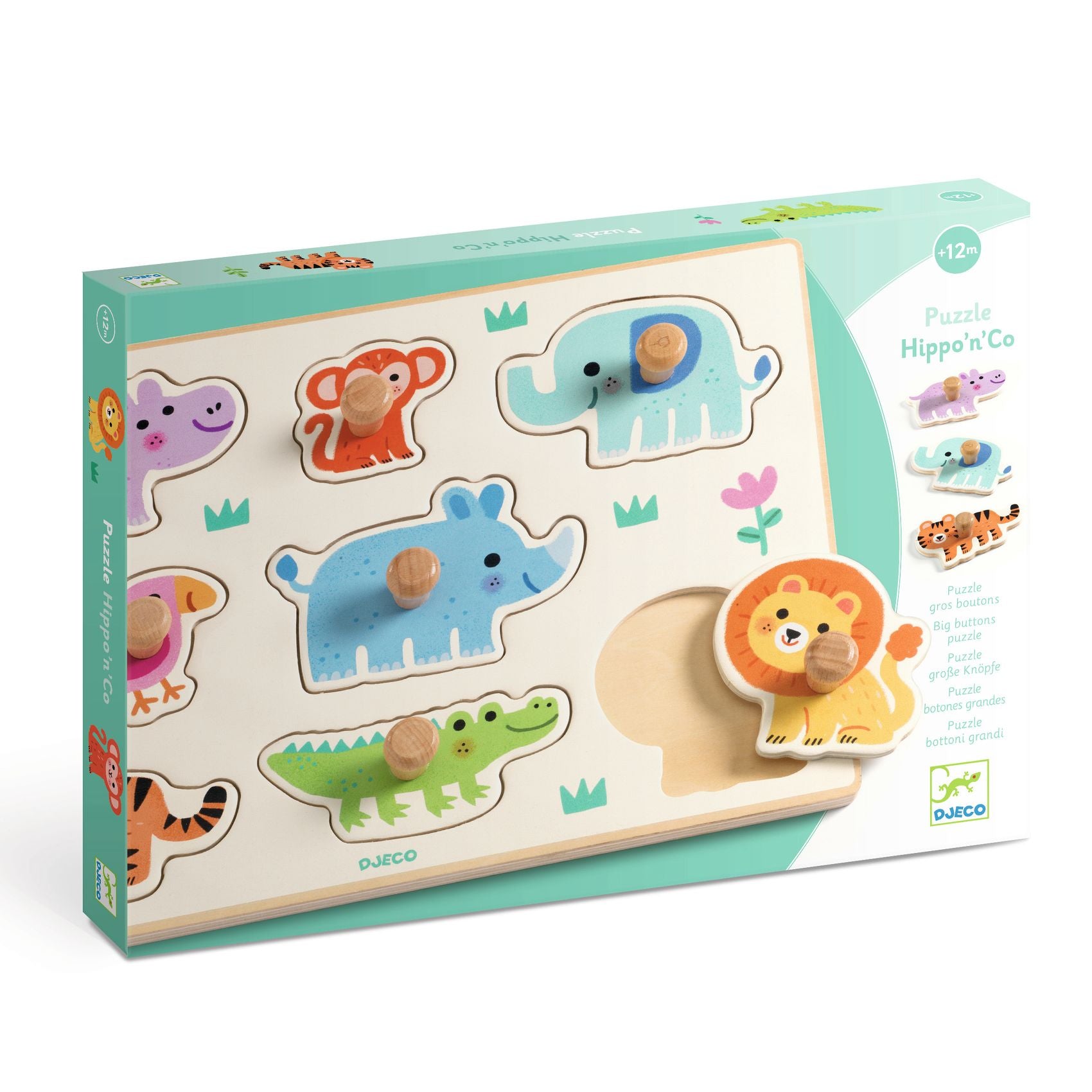 Djeco Wooden Big Peg Puzzle – Hippo’n’Co