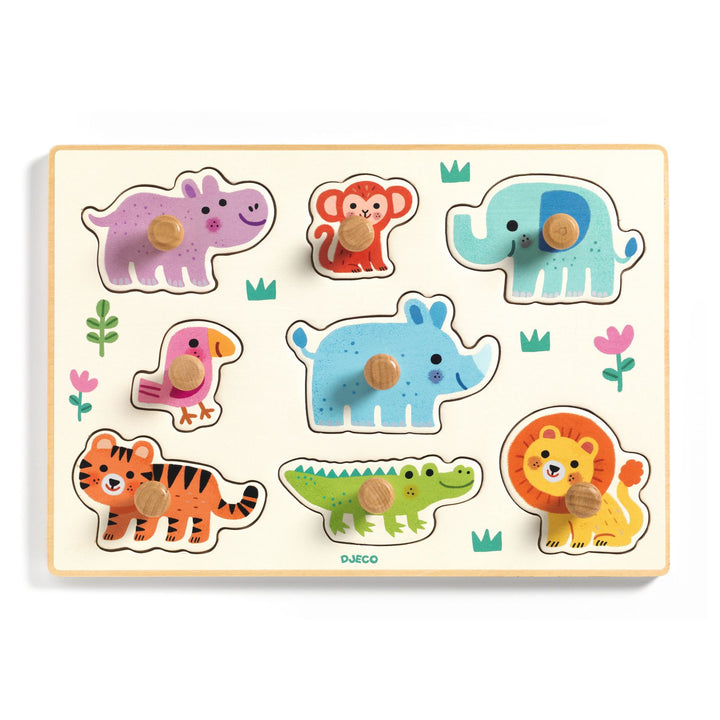 Djeco Wooden Big Peg Puzzle – Hippo’n’Co