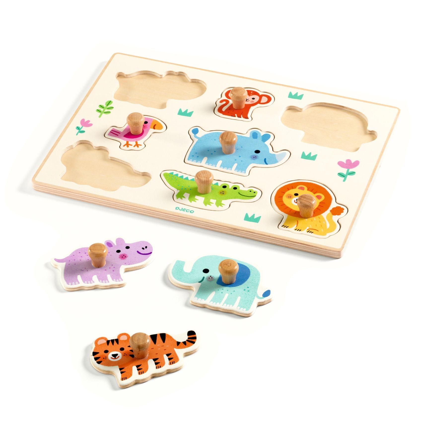 Djeco Wooden Big Peg Puzzle – Hippo’n’Co