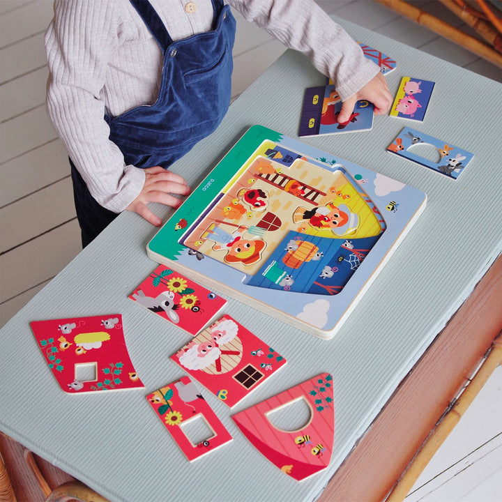 Djeco Three Layer Wooden Puzzle – Chez Moo