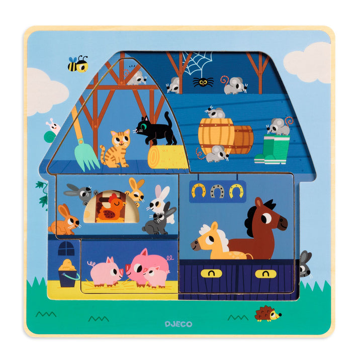 Djeco Three Layer Wooden Puzzle – Chez Moo