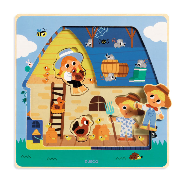 Djeco Three Layer Wooden Puzzle – Chez Moo