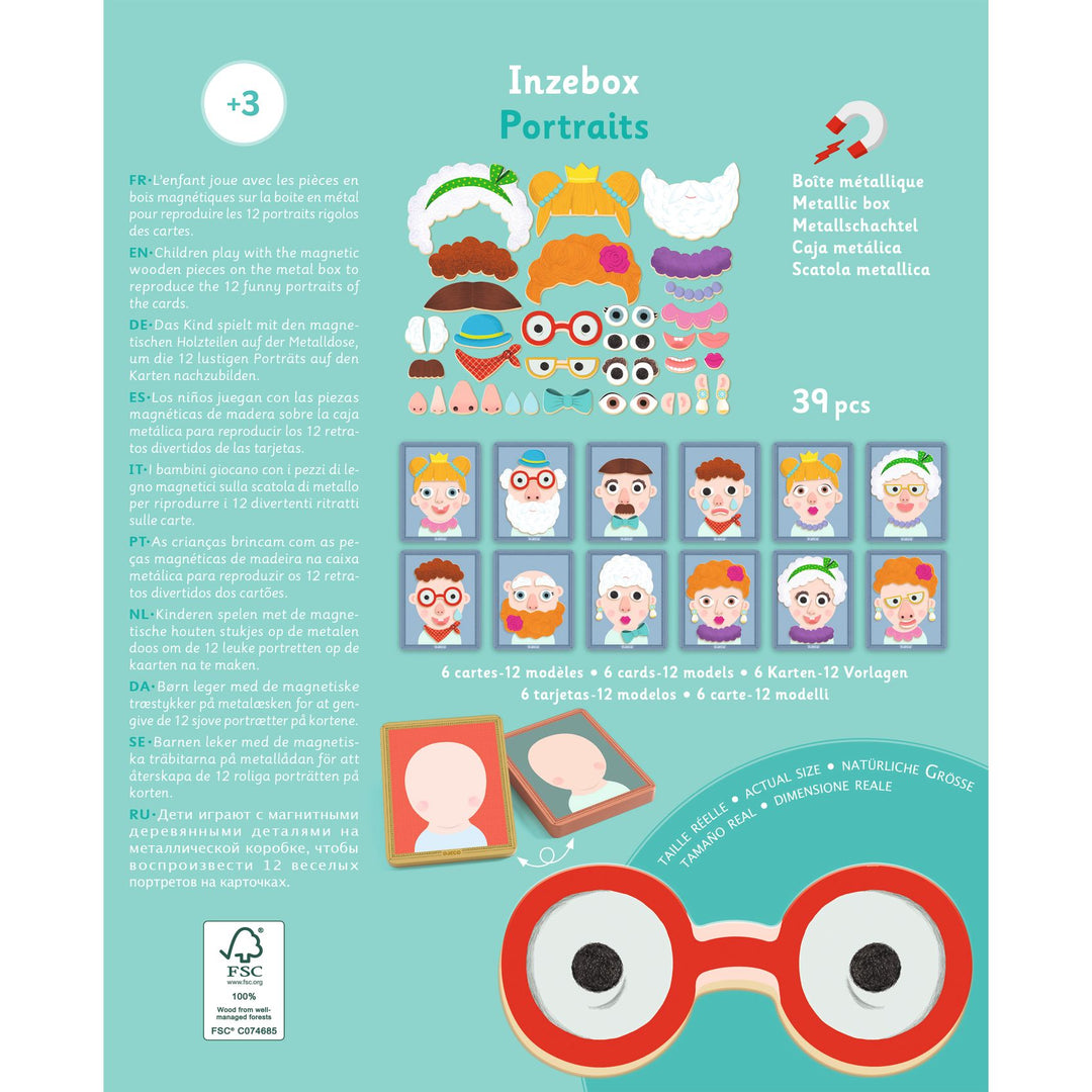 Djeco Inzebox Magnetic Game – Portraits