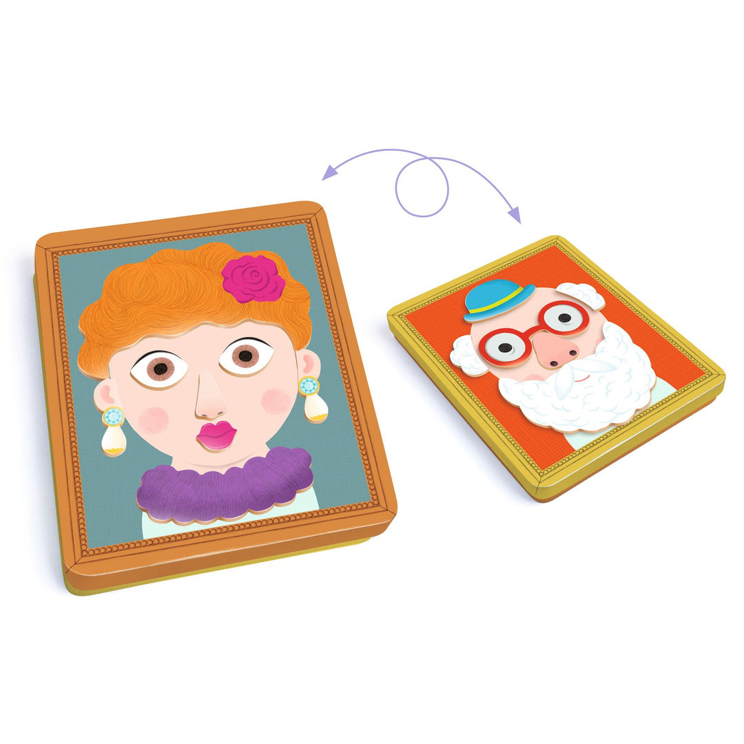 Djeco Inzebox Magnetic Game – Portraits