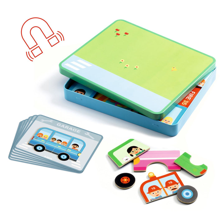 Djeco Inzebox Magnetic Game – Vehicles