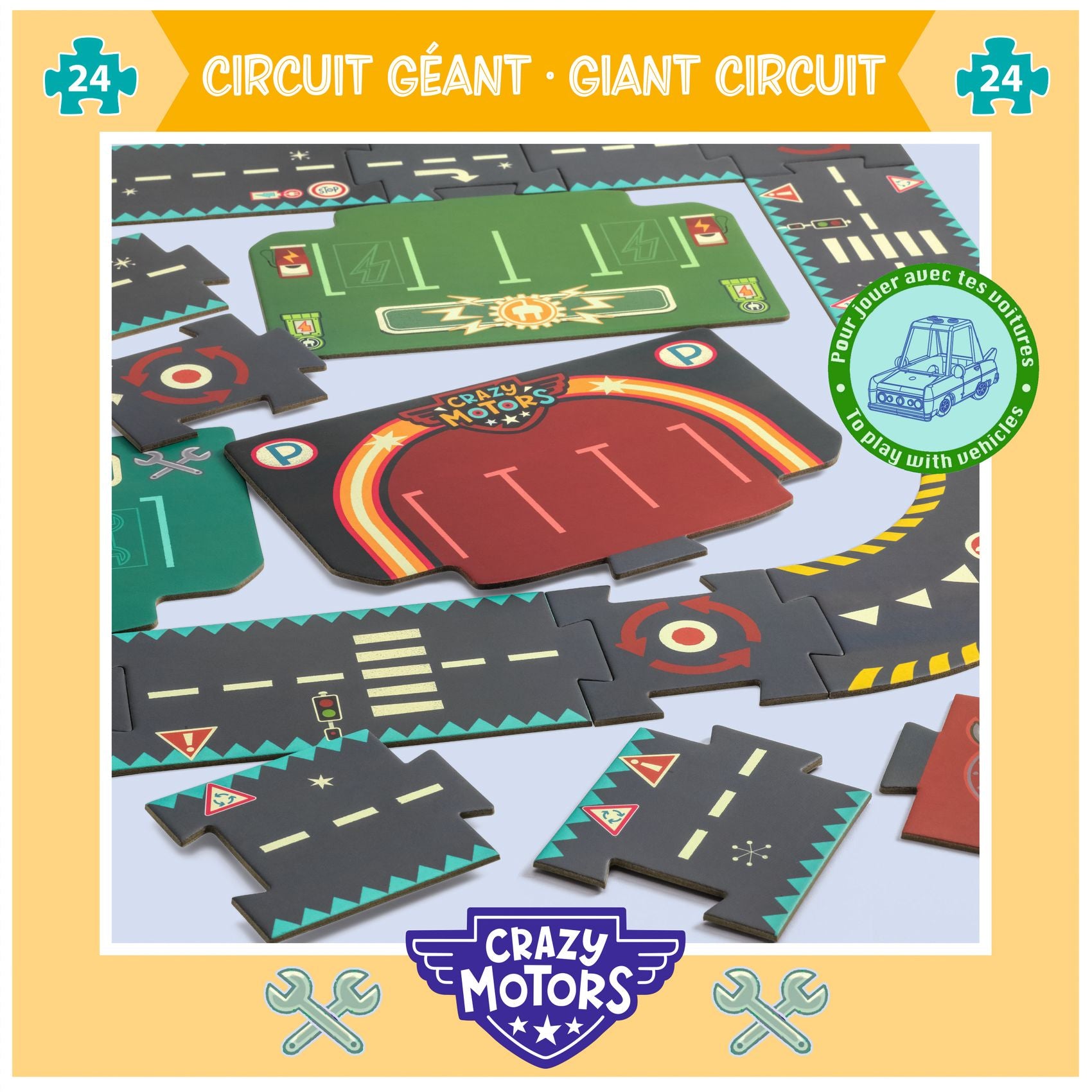 Djeco Crazy Motors Giant Puzzle – City Circuit
