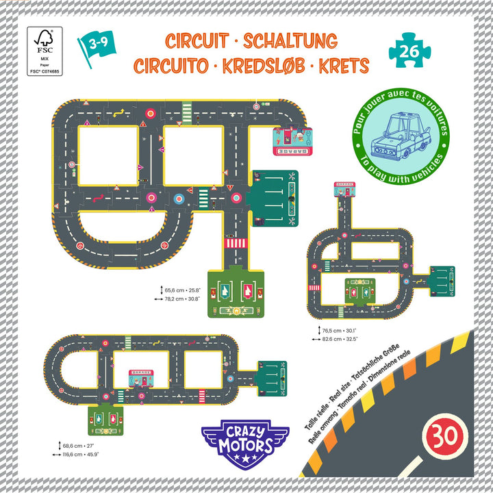 Djeco Crazy Motors Road Puzzle – Circuit