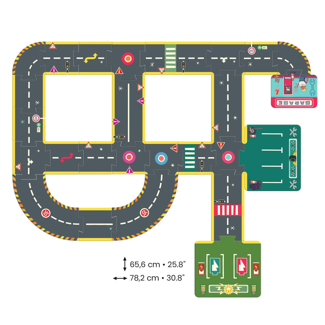Djeco Crazy Motors Road Puzzle – Circuit