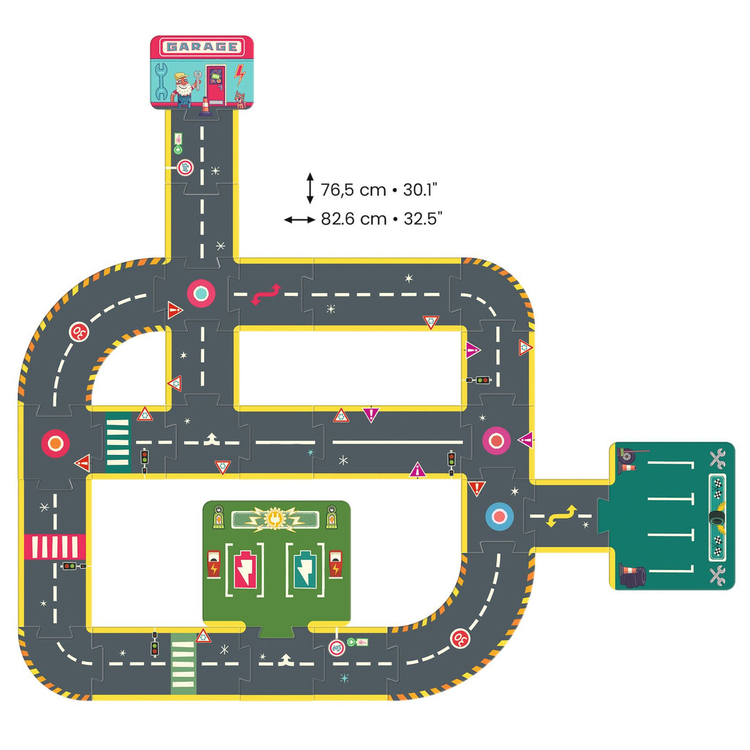 Djeco Crazy Motors Road Puzzle – Circuit