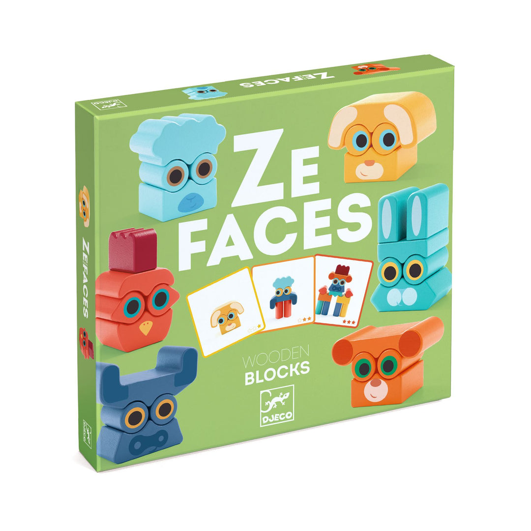 Djeco Ze Faces Wooden Blocks