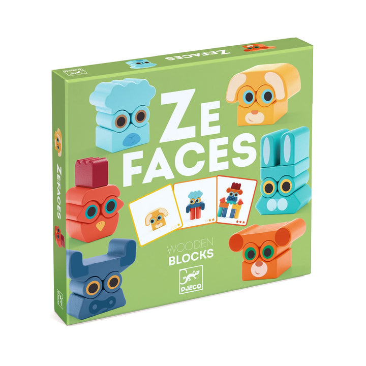 Djeco Ze Faces Wooden Blocks