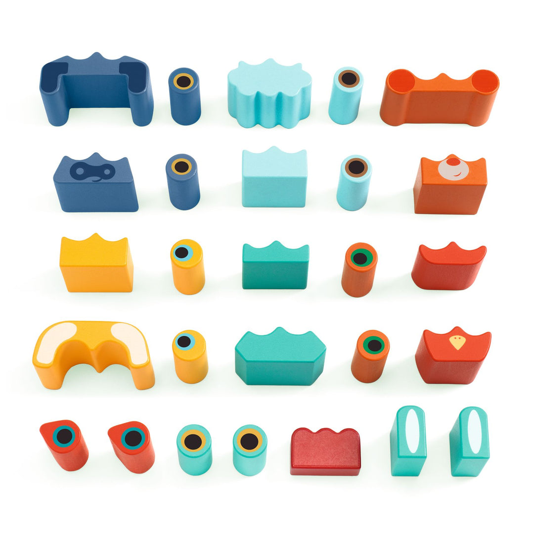 Djeco Ze Faces Wooden Blocks