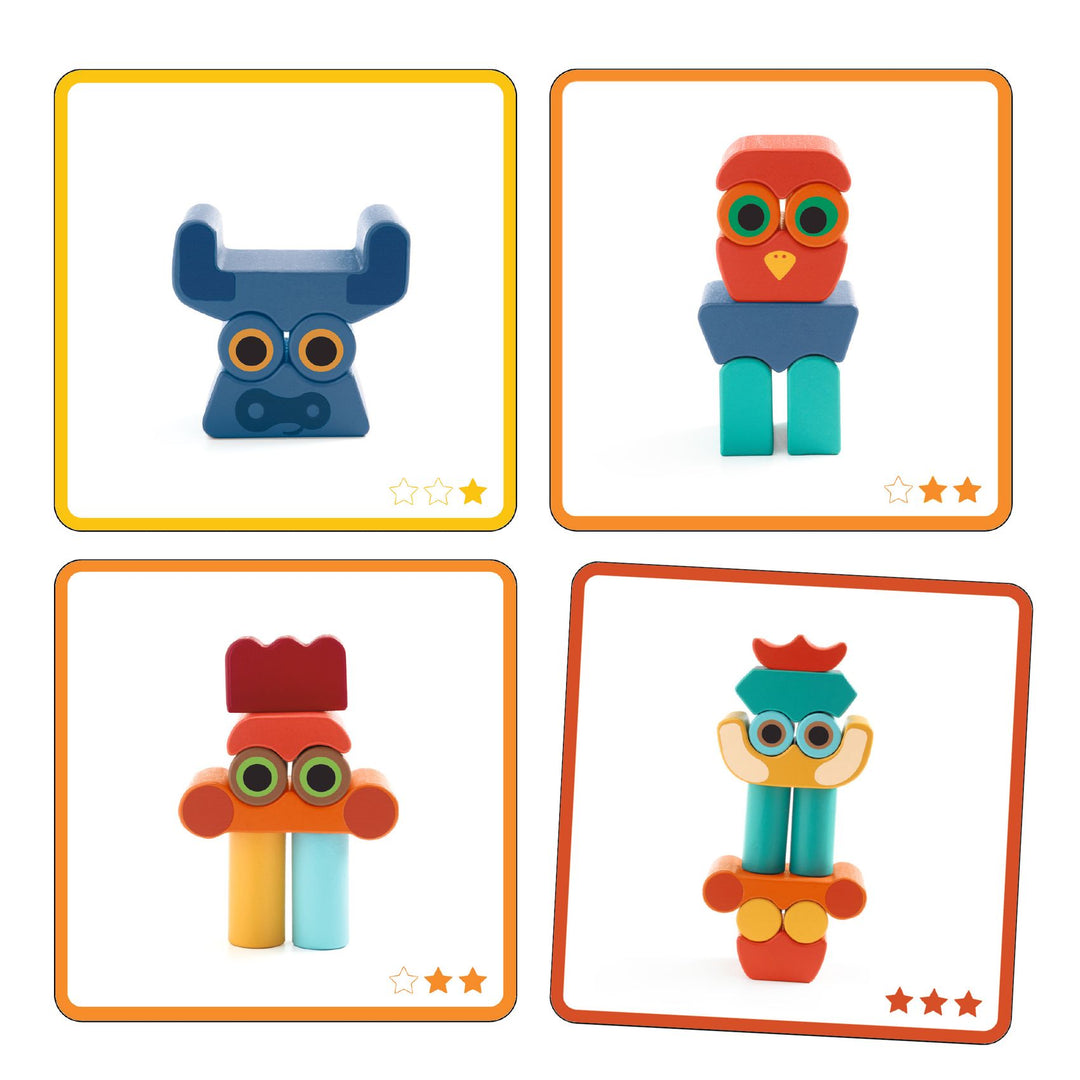 Djeco Ze Faces Wooden Blocks