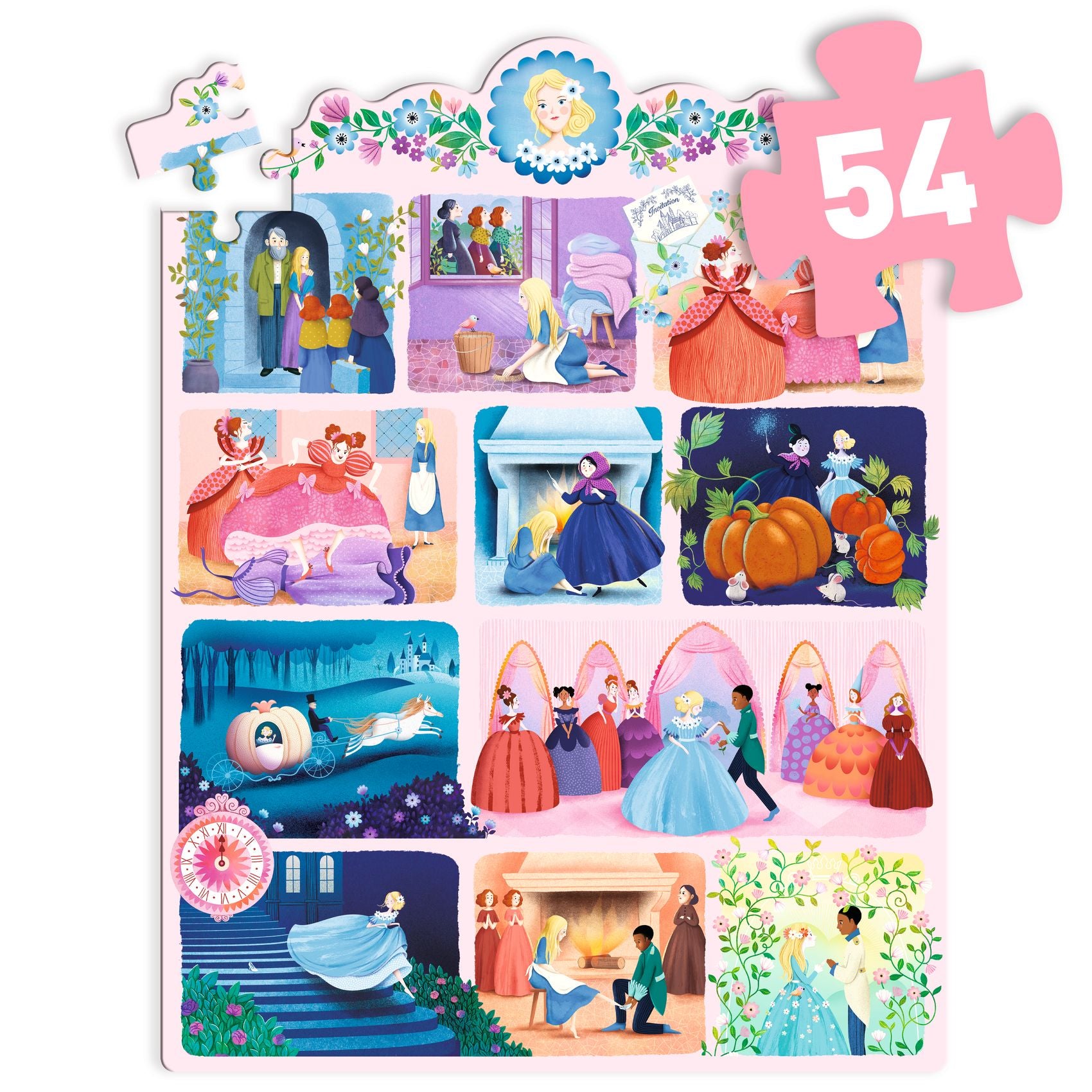 Djeco Cinderella Story Puzzle – 54 Piece