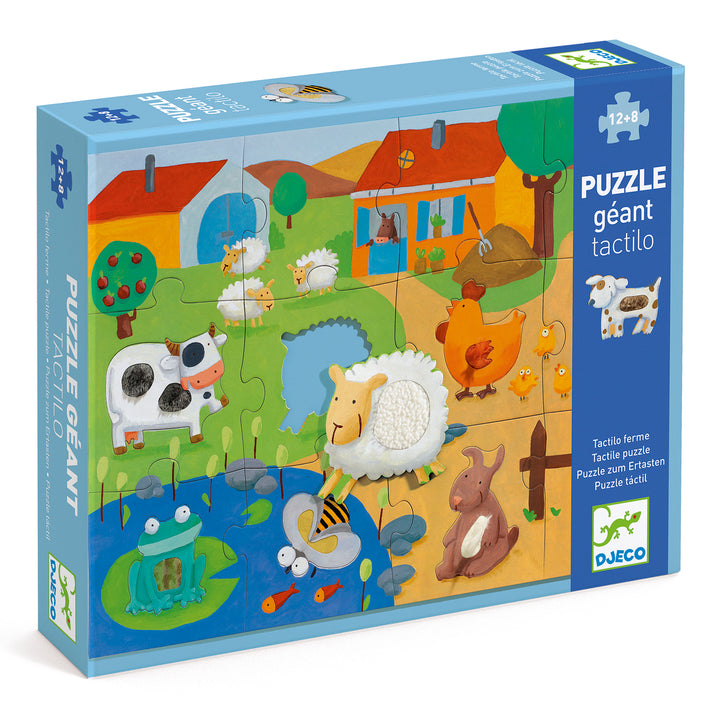 Djeco Giant Tactile Farm Puzzle – 20 Piece