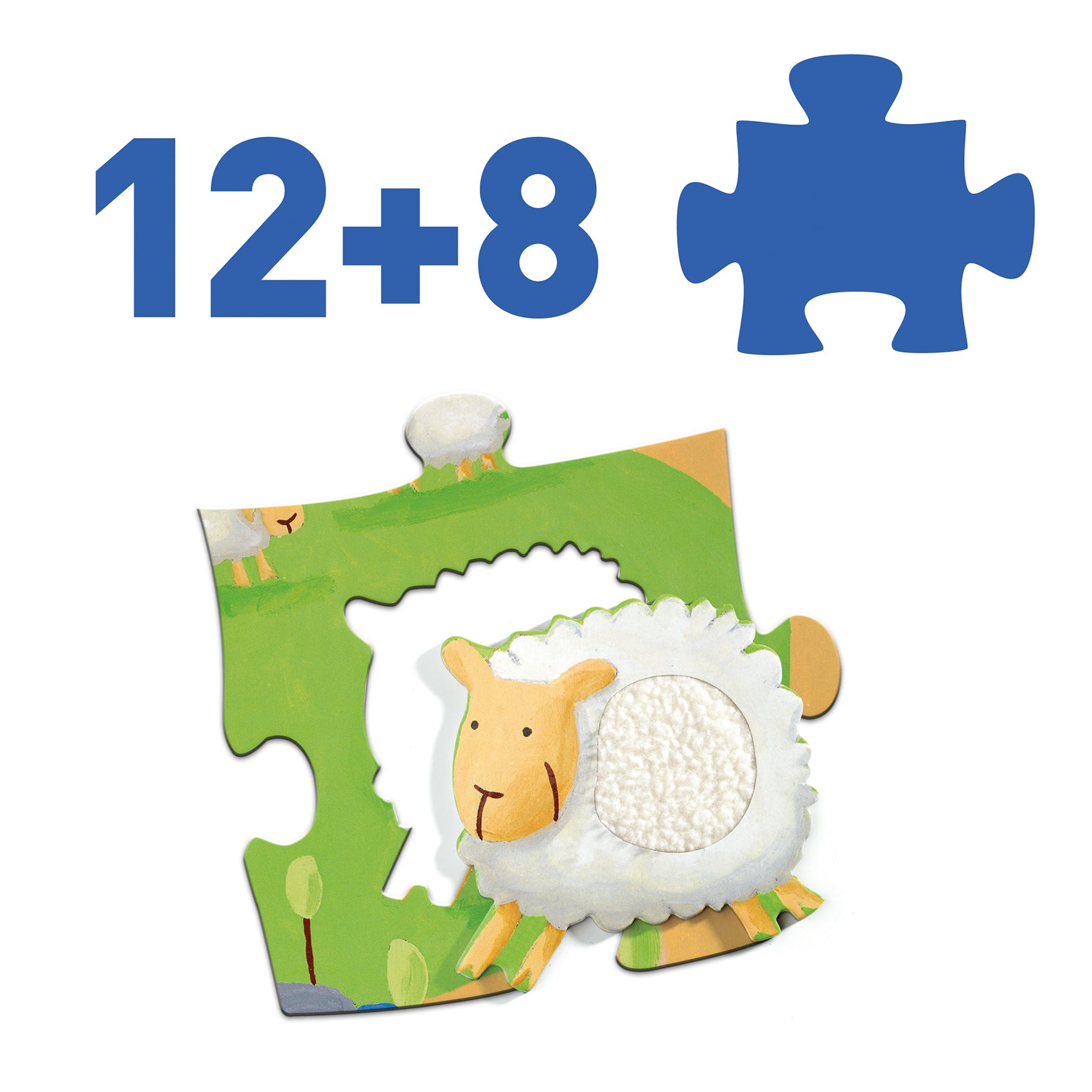 Djeco Giant Tactile Farm Puzzle – 20 Piece