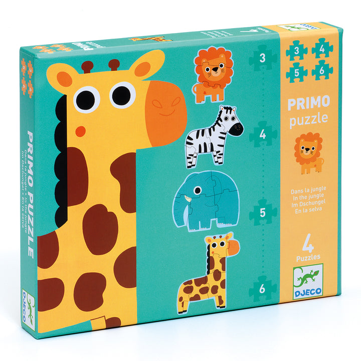 Djeco 4-in-1 Progressive Primo Puzzle – In The Jungle