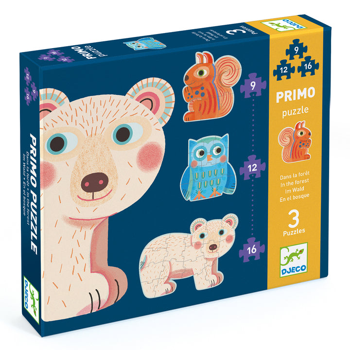 Djeco 3-in-1 Progressive Primo Puzzle – In The Forest